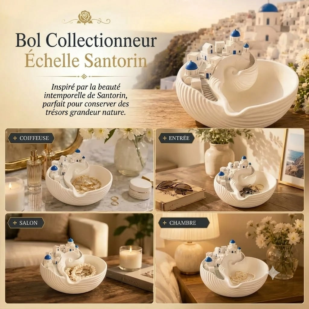 Coupelle décorative grecque bleue pour bijoux et clés
