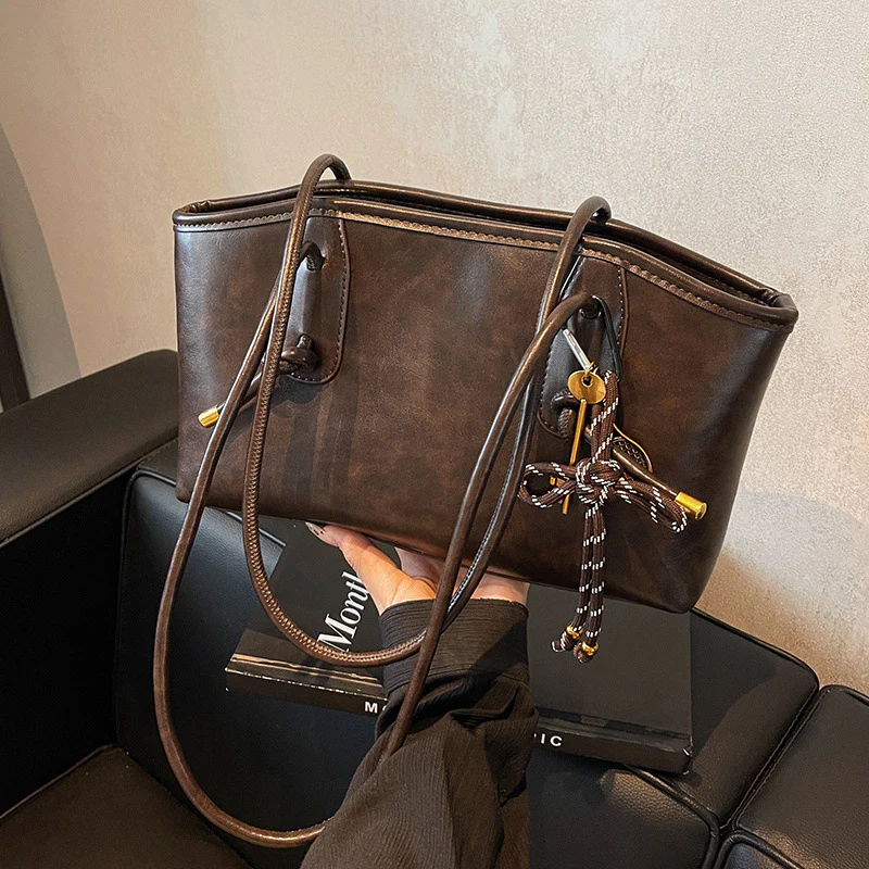 Sac à bandoulière vintage en cuir PU pour femmes