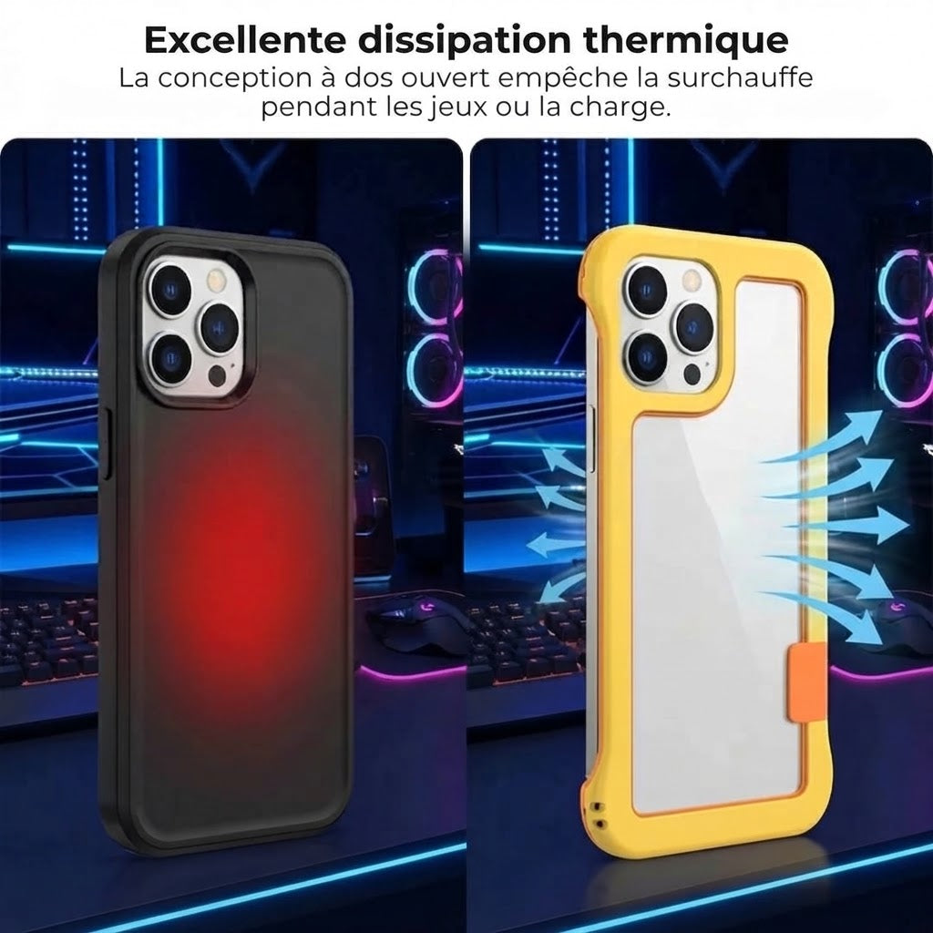 Coque bumper pour iPhone avec dissipation thermique