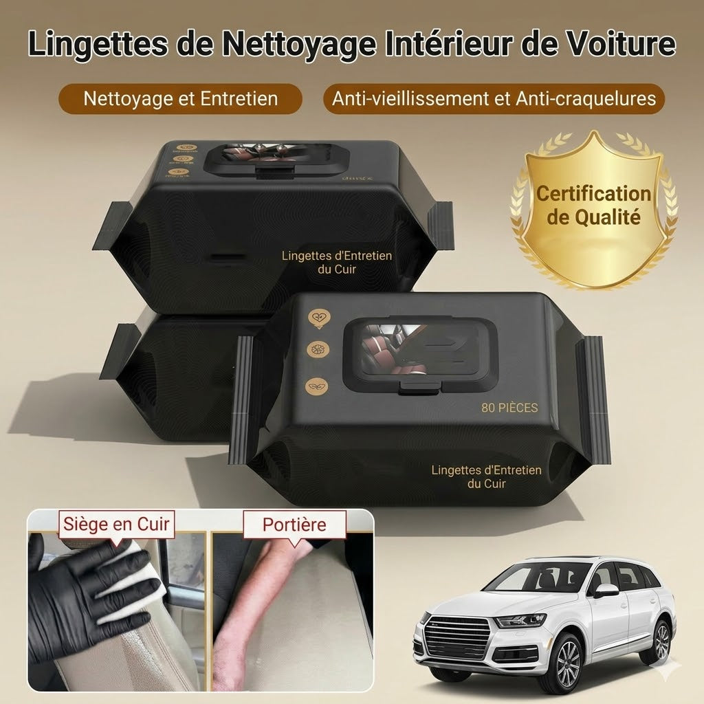 Lingettes pour l'intérieur de la voiture