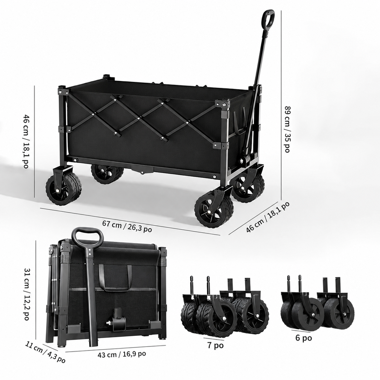 Chariot de transport pliable