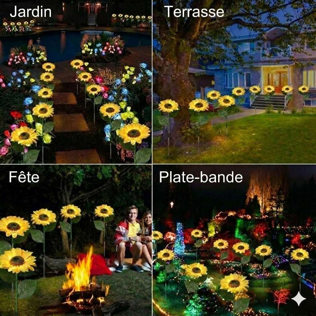 Lampes solaires étanches(3 Lampes de tournesol)