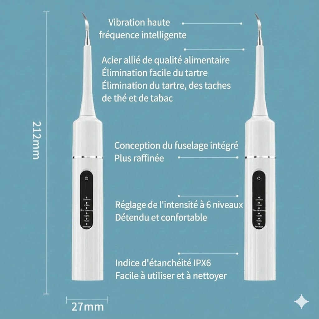 Nettoyeur de dents ultrasonique professionnel multifonctionnel et multi-vitesses