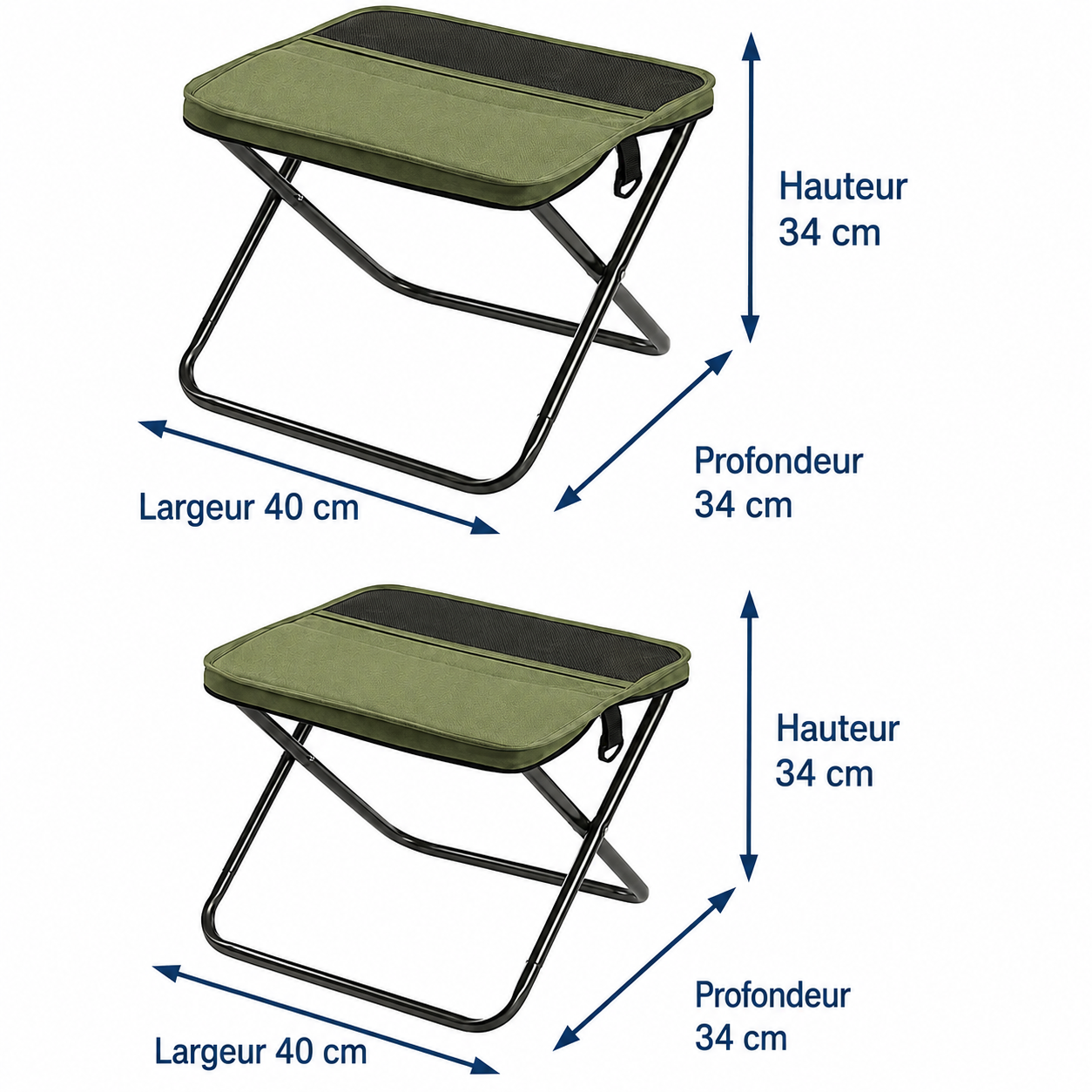 Tabouret pliable avec sac de transport pour les déplacements