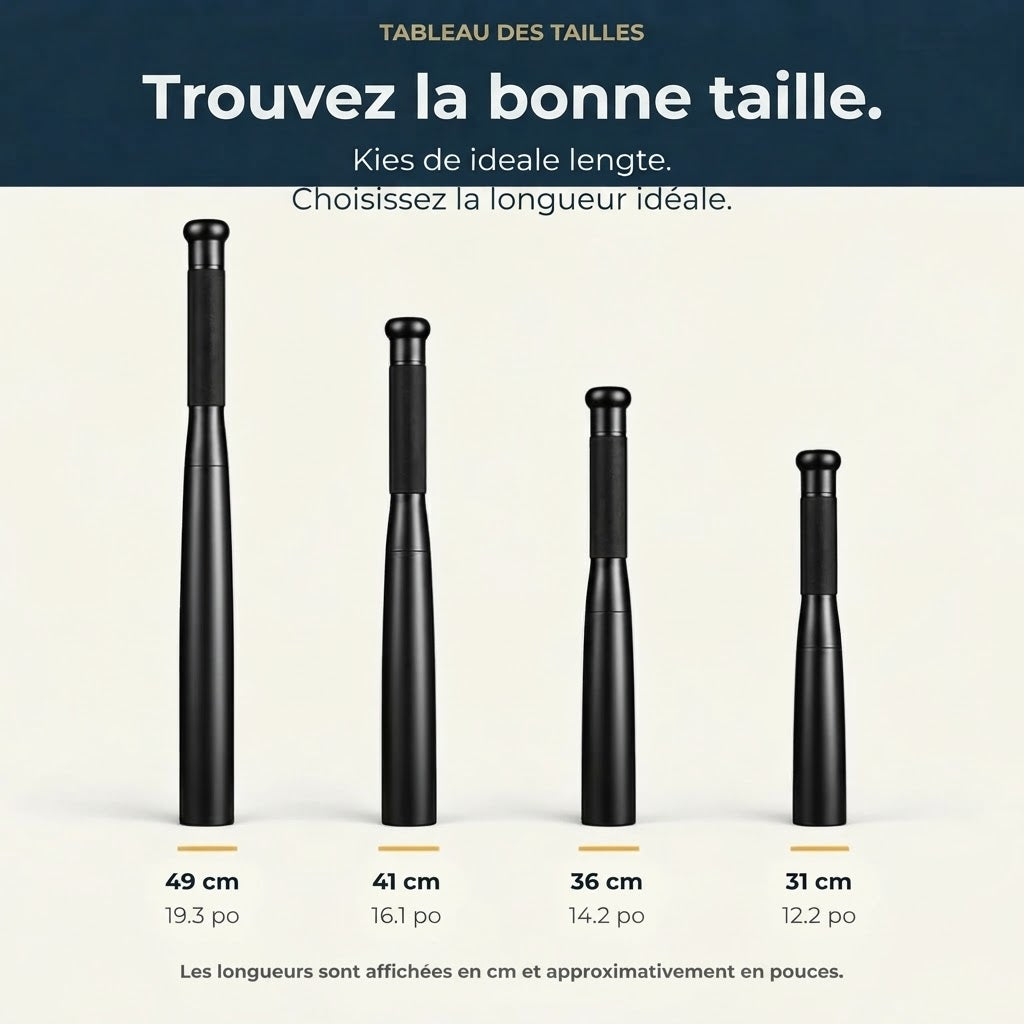 Batte de baseball en aluminium avec lampe torche
