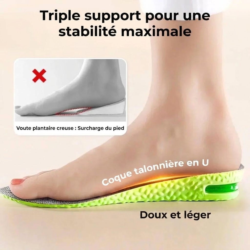 Semelles rehaussantes avec coussin d’air 1 paire