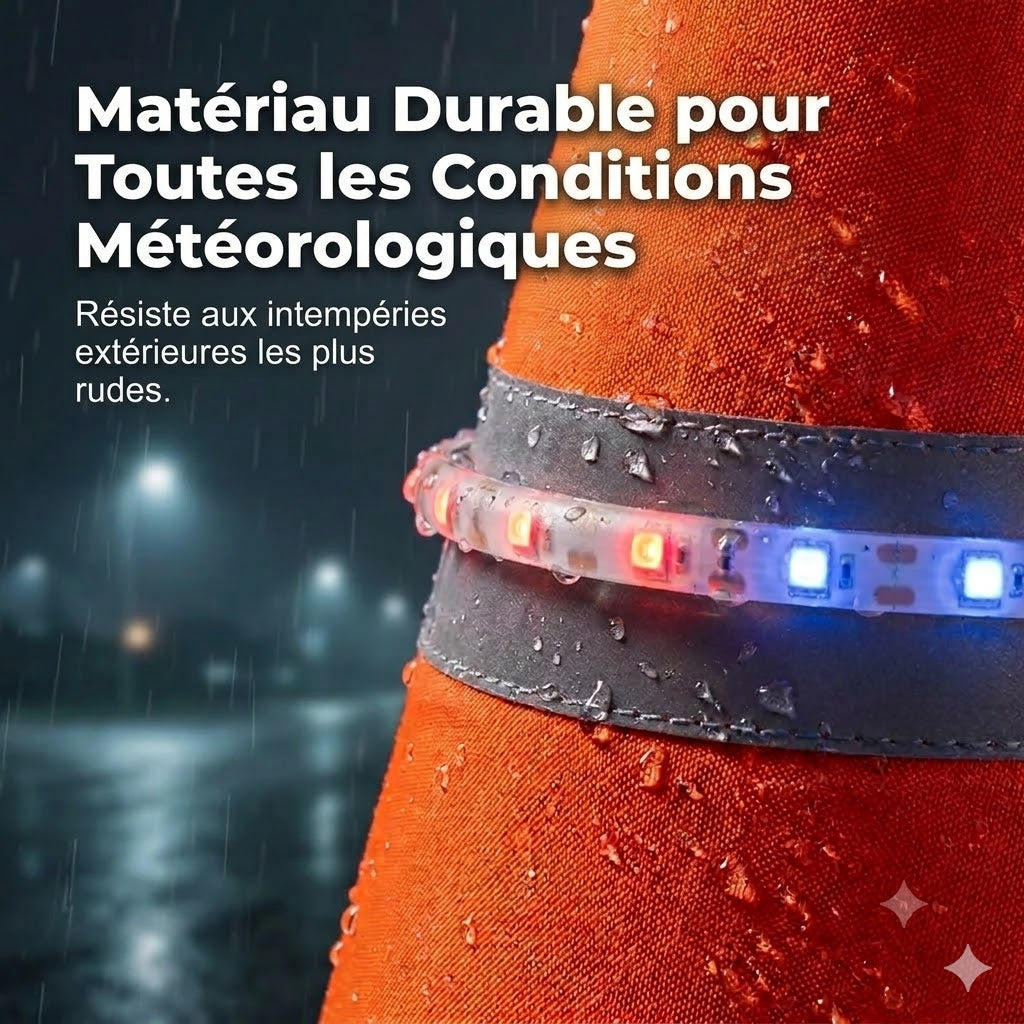 Cône de signalisation pliable et réfléchissant fabriqué en tissu Oxford imperméable de haute qualité