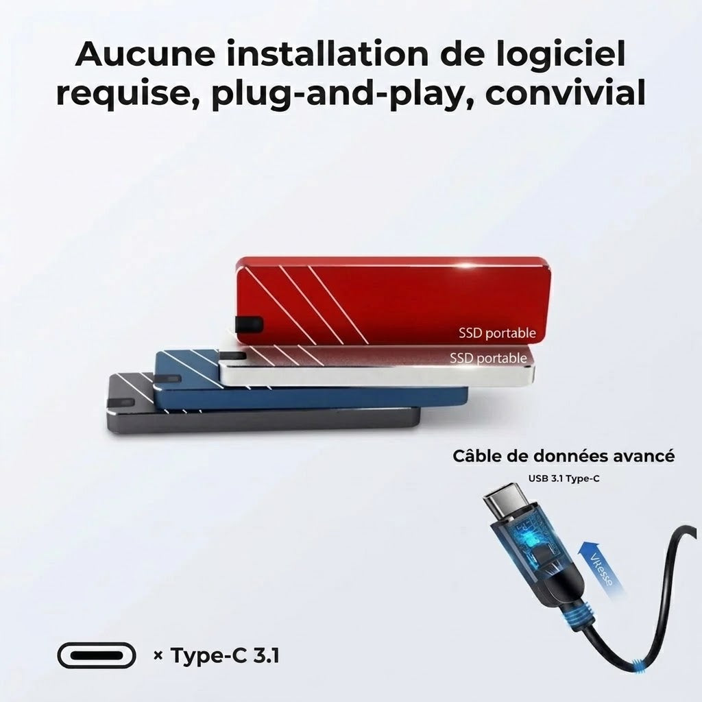 Clé USB 500 Go avec stockage externe rapide