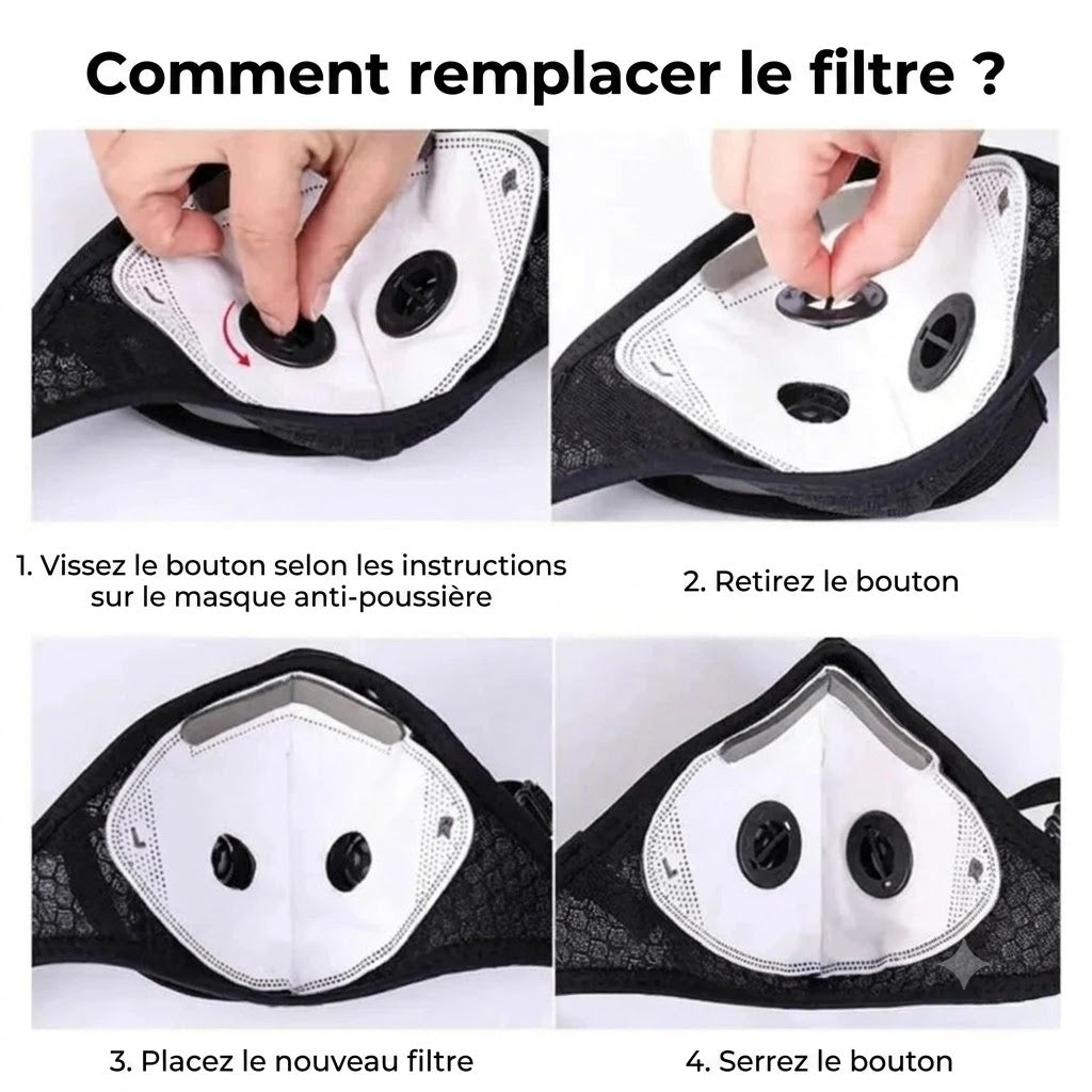 Masque Facial avec Filtre à Charbon
