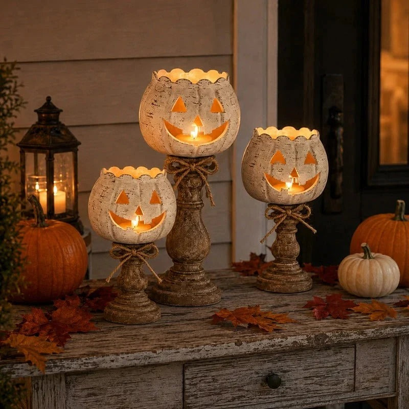 Bougeoir citrouille pour Halloween