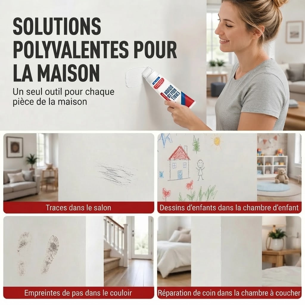 Pâte de réparation murale étanche avec rouleau