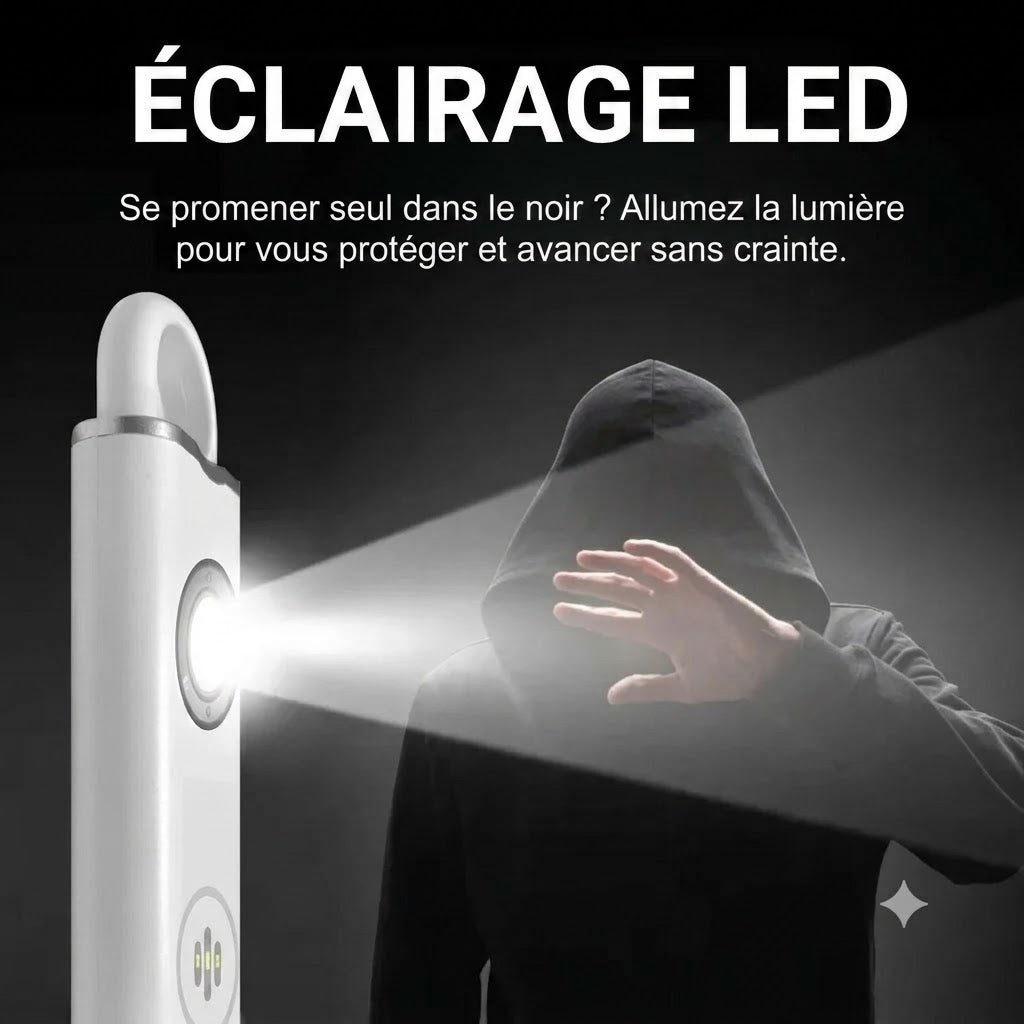 Alarme personnelle rechargeable avec lampe de poche et sirène de 130 dB