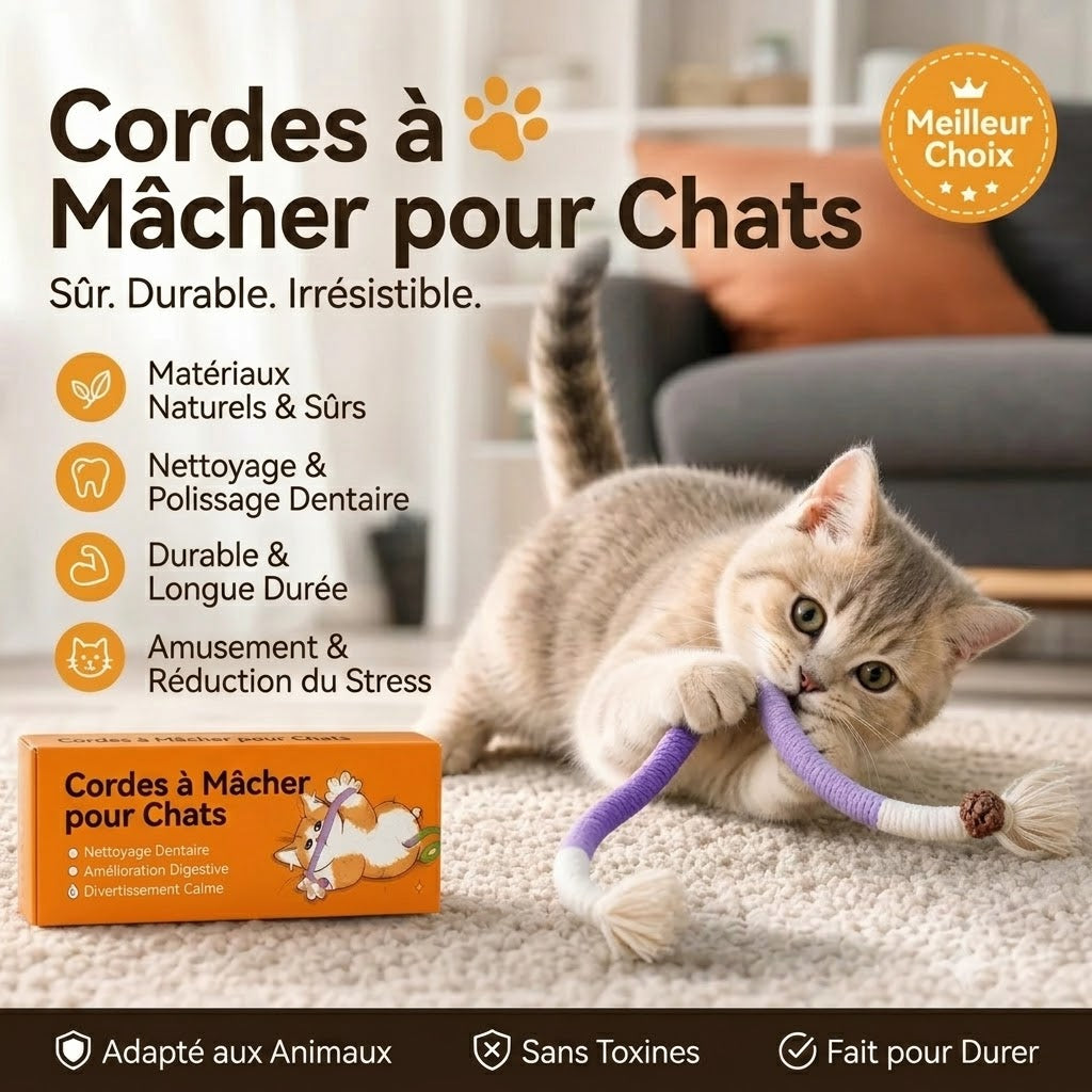 Jouet en corde à mâcher pour chat
