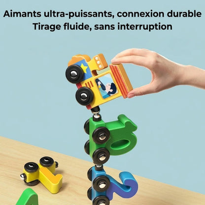 Train magnétique de chiffres en coffret
