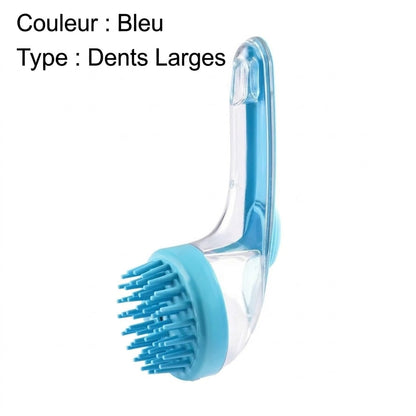 Brosse de bain pour animaux avec long manche et distributeur de shampoing
