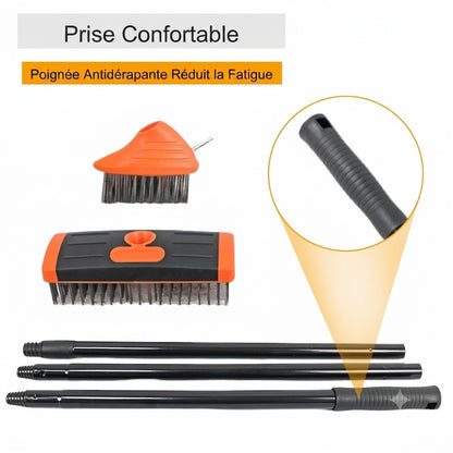 Brosse à joints 3-en-1 pour terrasse et allée