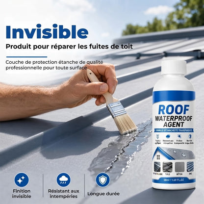 Mastic d’étanchéité transparent et imperméable pour toiture avec pinceau