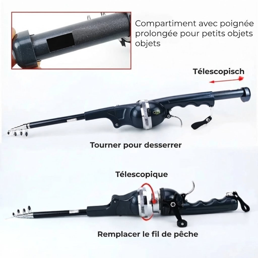 Canne à pêche télescopique compacte