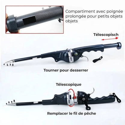 Canne à pêche télescopique compacte