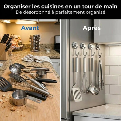 Lot de 2 crochets magnétiques pivotants