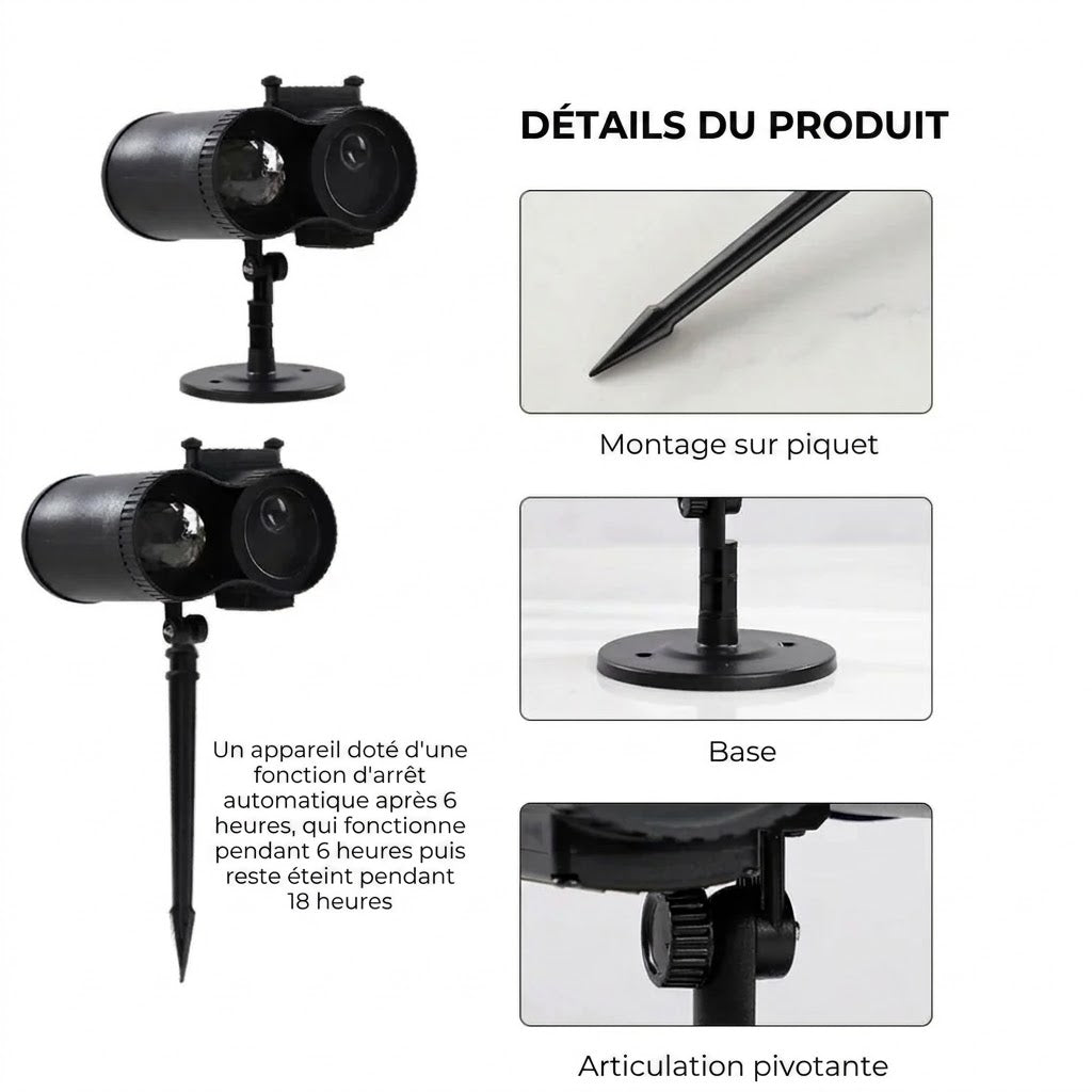 Projecteur Halloween avec 10 motifs de projection HD