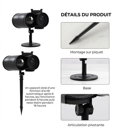 Projecteur Halloween avec 10 motifs de projection HD