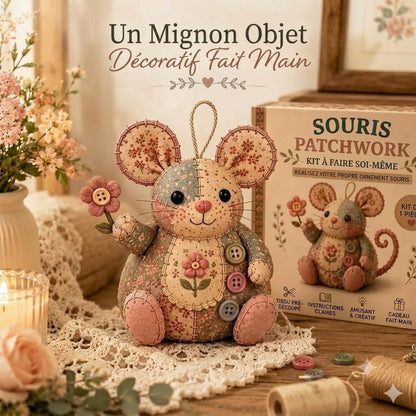 Kit DIY complet pour souris en patchwork - Tout le matériel inclus