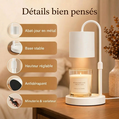 Lampe chauffe bougie sans flamme nue