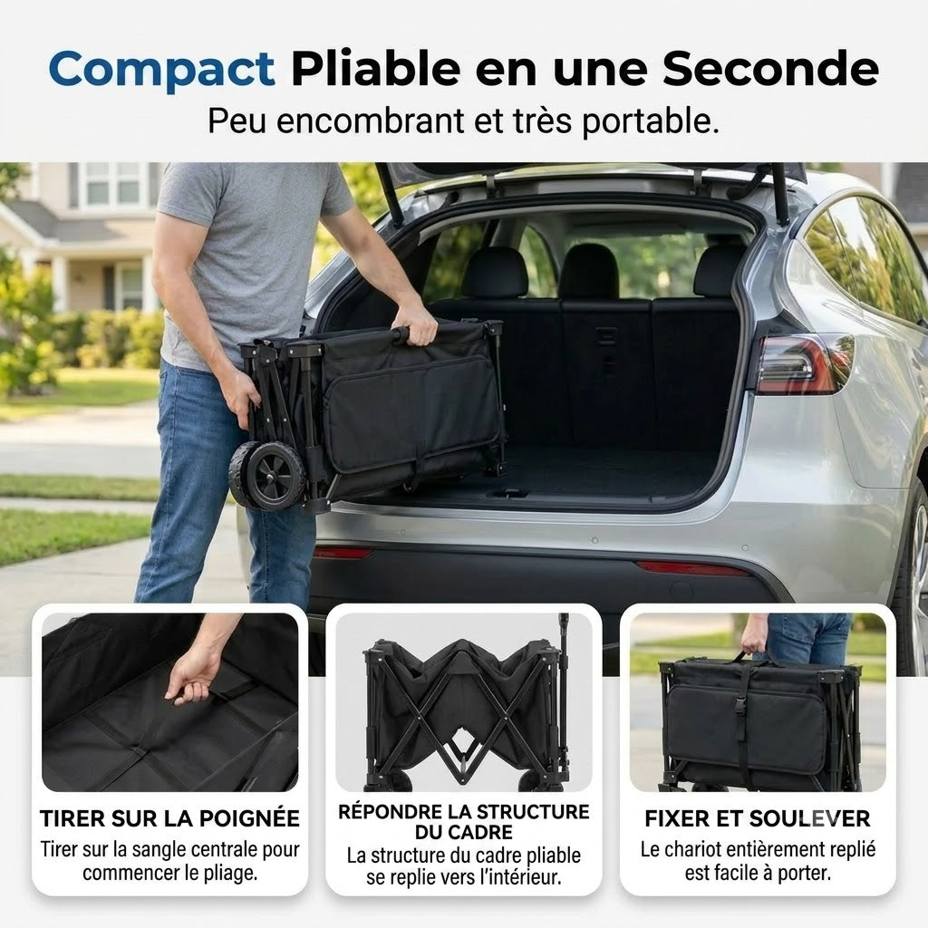 Chariot de transport pliable