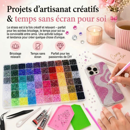 Kit de strass Bedazzle avec 48 000 pièces en 60 couleurs