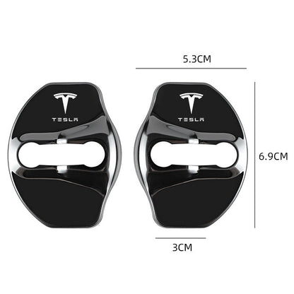 Protections métalliques pour loquets de portière de voiture (4 pièces)