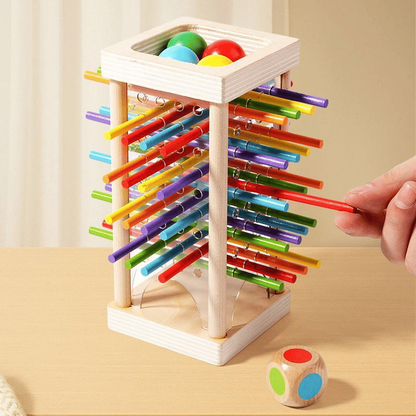 Jeu de bâtonnets en bois : Concentration et couleur