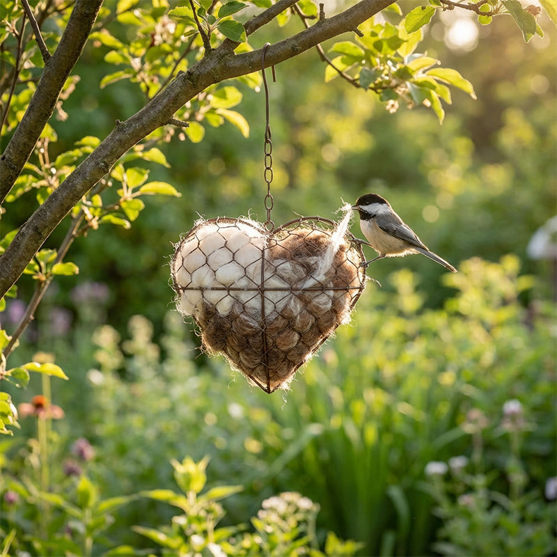 Nid d'oiseau décoratif en forme de cœur