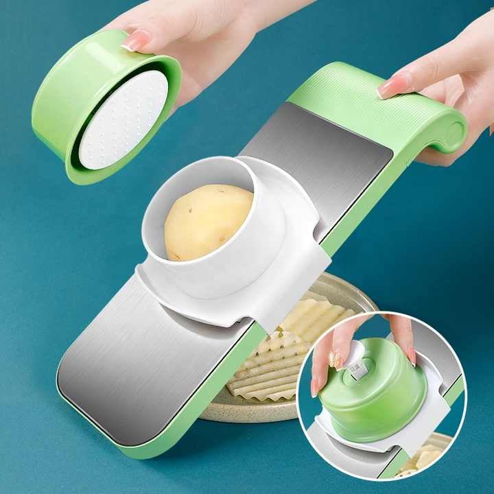 Hachoir de cuisine multifonctionnel avec protège-main (couteau à 6 lames + protège-main)