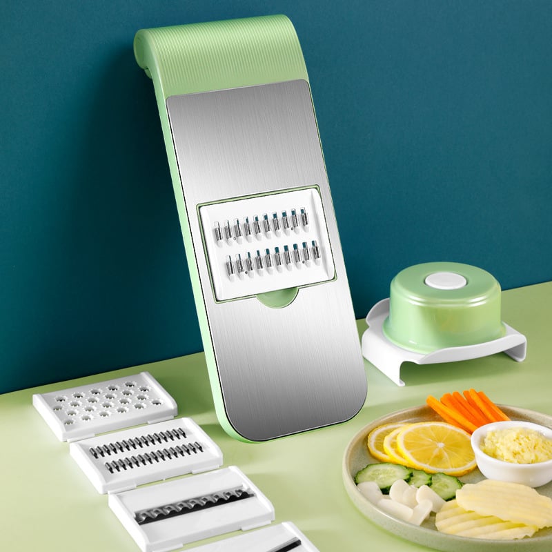 Hachoir de cuisine multifonctionnel avec protège-main (couteau à 6 lames + protège-main)