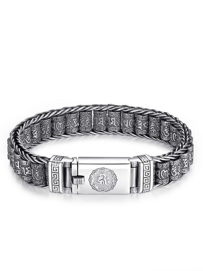 Bracelet moulin à prières tibétain – Argent sterling 925