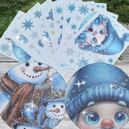 Ensemble de 9 autocollants scintillants pour fenêtres de Noël