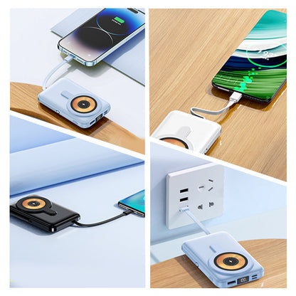 Batterie Externe Magnétique Sans Fil 10000mAh Charge Rapide Avec Support Téléphone