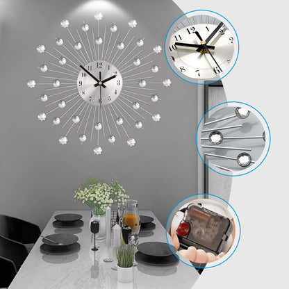 Horloge murale élégante en strass