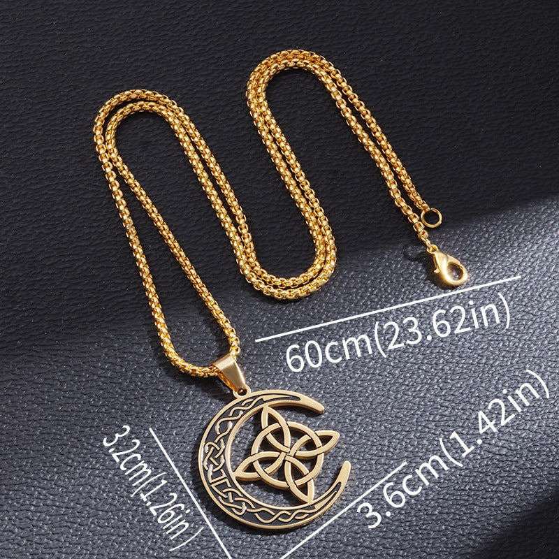Collier pendentif lune celtique