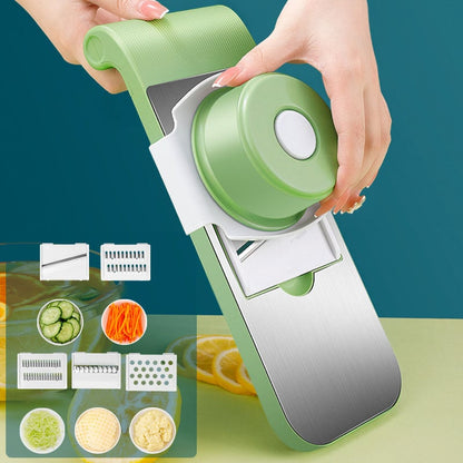 Hachoir de cuisine multifonctionnel avec protège-main (couteau à 6 lames + protège-main)