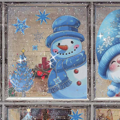 Ensemble de 9 autocollants scintillants pour fenêtres de Noël