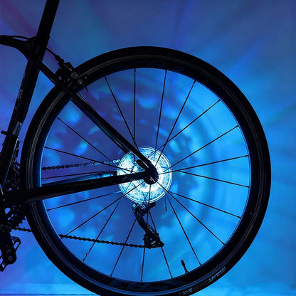Éclairage LED des moyeux de roue pour rouler de nuit