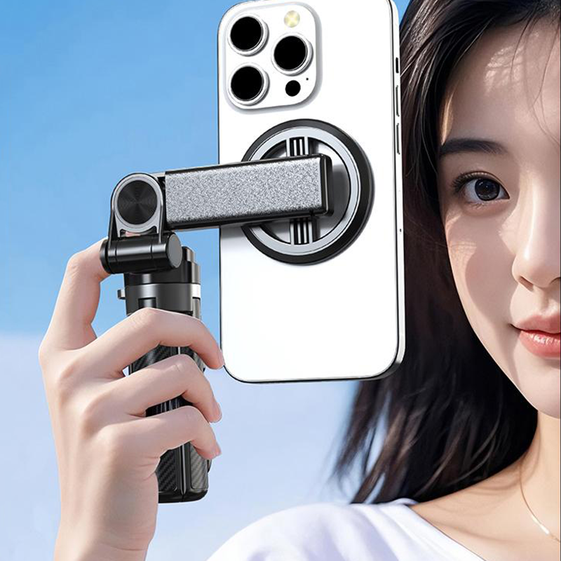 Perche à selfie magnétique 4-en-1 avec rotation à 360°
