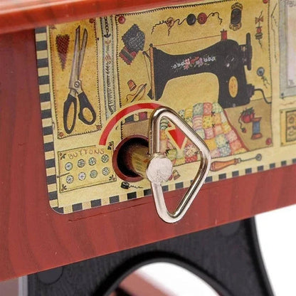 Boîte à musique mini machine à coudre en bois