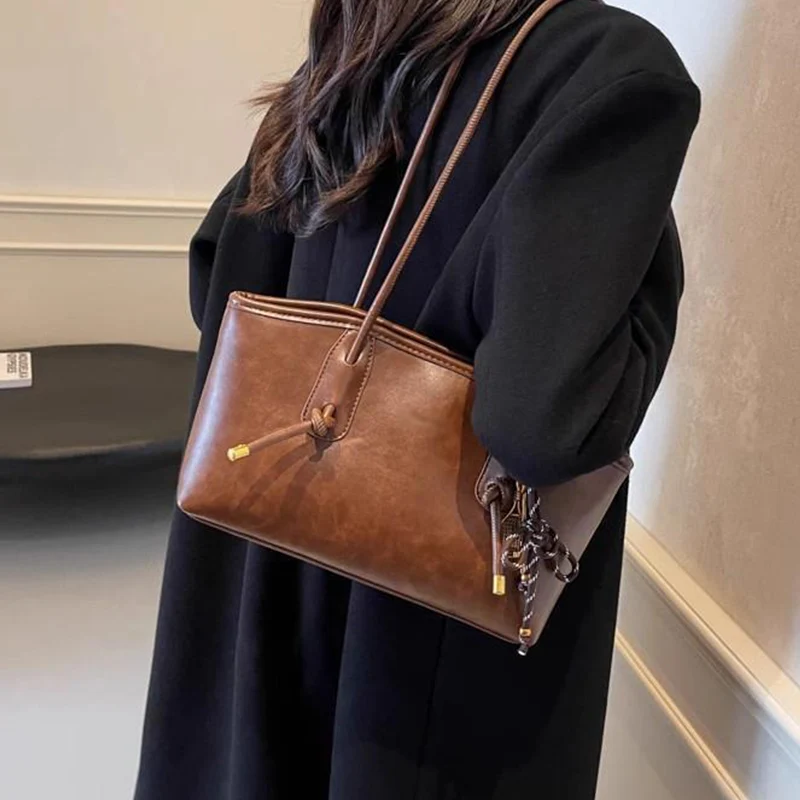 Sac à bandoulière vintage en cuir PU pour femmes