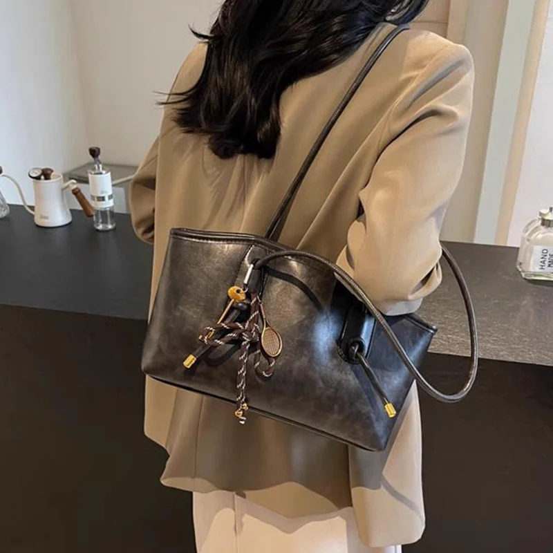 Sac à bandoulière vintage en cuir PU pour femmes