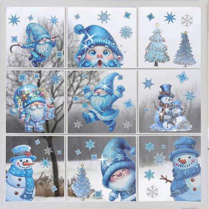 Ensemble de 9 autocollants scintillants pour fenêtres de Noël