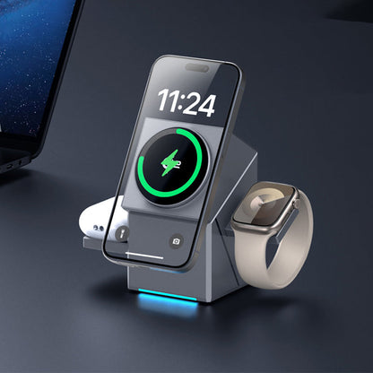 Station de charge sans fil magnétique pliable 3-en-1