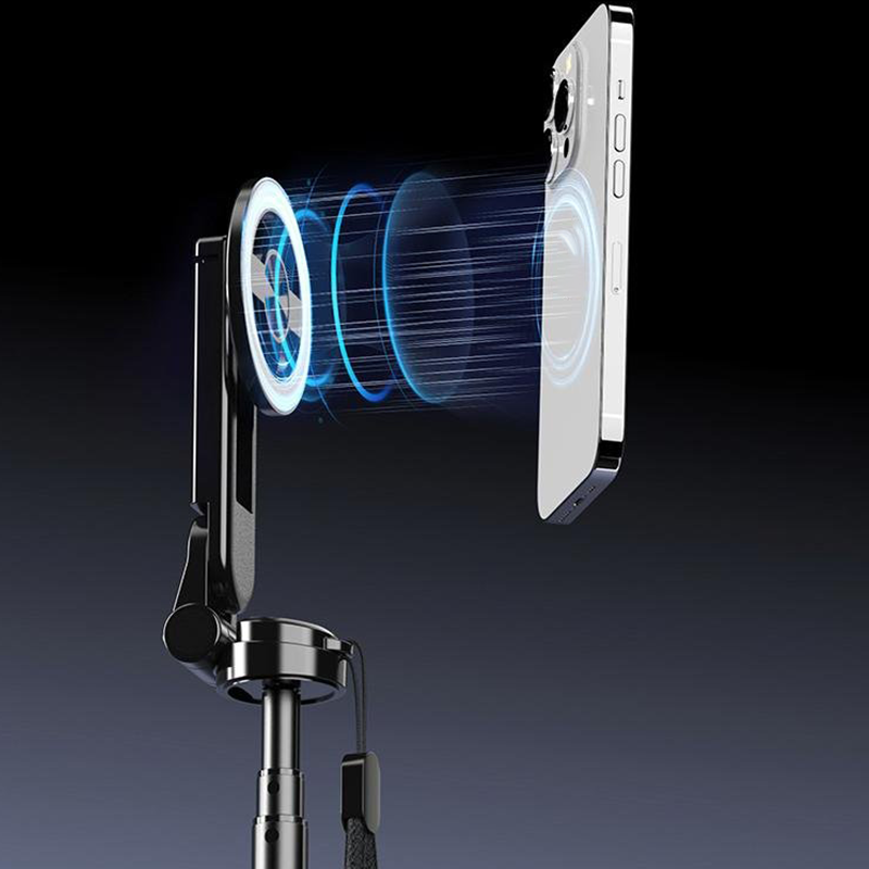 Perche à selfie magnétique 4-en-1 avec rotation à 360°